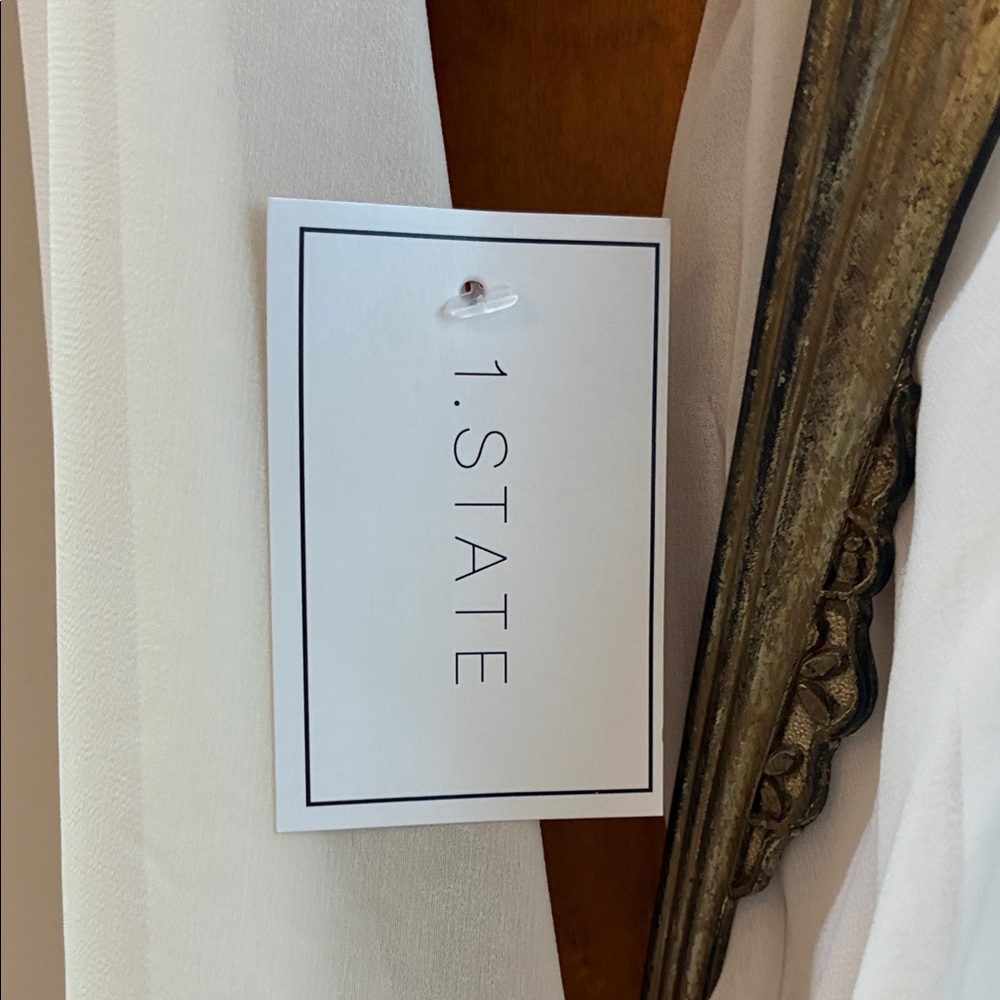 1. State Off-White Ruffle Cold Shoulder Blouse - Picture 3 of 5